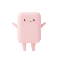 Cute pink character with a friendly smile, perfect for playful design projects. png