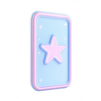 Cute smartphone icon with star and pastel colors, perfect for app design and graphics. png