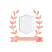 Elegant award badge with laurel branches and a blank shield for customization. png