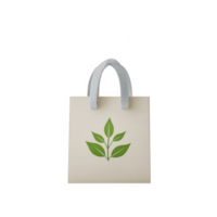 Eco-friendly tote bag featuring a green leaf design for sustainable shopping. png