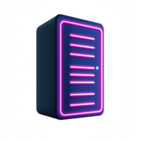 Futuristic fridge design with neon lights, perfect for modern kitchens and tech enthusiasts. png