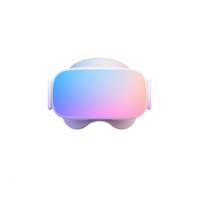 Futuristic virtual reality headset with a sleek, modern design and gradient colors. png
