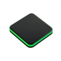 Minimalistic black device with green lighting, perfect for modern tech aesthetics. png