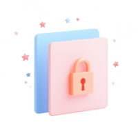 Stylish digital lock icon representing security and data protection. png