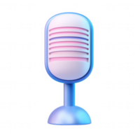 Stylish retro microphone design with a vibrant blue and pink color scheme. png