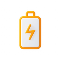 Stylized battery icon with a lightning bolt symbol, representing energy and power. png