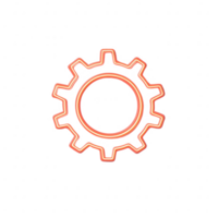 Stylized gear icon representing mechanical and technological concepts. png