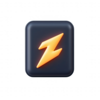 Stylized lightning bolt graphic for energy or technology themes. png