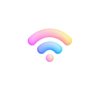 Stylized wifi symbol with a gradient, representing connectivity and modern communication. png