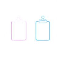 Two clipboard outlines in vibrant colors for creative projects and presentations. png