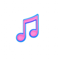 Vibrant music note symbolizing creativity and expression in art and culture. png