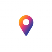 Vibrant location pin icon representing digital mapping and navigation. png