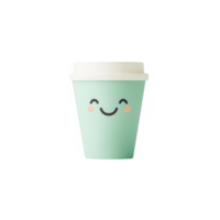 A cheerful coffee cup design, perfect for branding and social media use. png