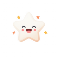 A cheerful, smiling star character design with colorful accents for creative projects. png