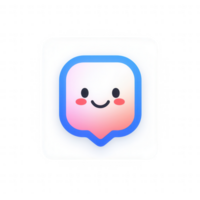 A colorful chat icon featuring a smiling face, perfect for digital communication themes. png