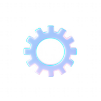 A colorful gear icon representing innovation and technology progress. png