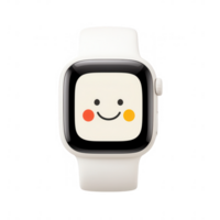 A colorful smartwatch with a smiling face design on its screen, ideal for tech lovers. png