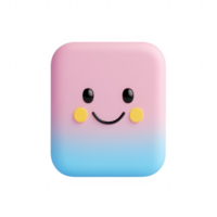A cute, gradient smiley face icon with a cheerful expression for digital design. png