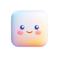 A cute, colorful icon featuring a smiling character with a gradient background. png