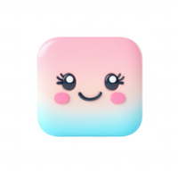 A cute pastel gradient icon featuring a smiling face, perfect for digital projects. png