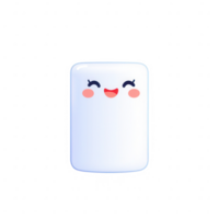 A cute smiling marshmallow character with a cheerful expression and bright colors. png