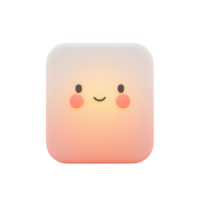 A cute, smiling character icon with a soft gradient background for various designs. png