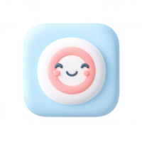 A cute, smiling icon with pastel colors perfect for digital design projects. png
