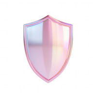 A glossy, iridescent shield icon representing protection and security. png