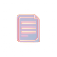 A glowing neon document icon, perfect for representing digital paperwork and files. png
