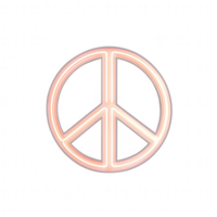 A glowing peace symbol representing harmony and unity in the modern world. png