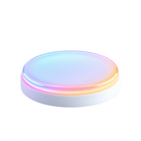 A modern, glowing circular light disc with vibrant colors and sleek design. png