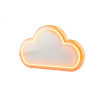 A modern cloud icon design with a glowing outline for digital graphics. png
