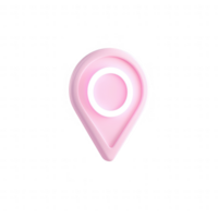 A modern pink location pin icon with a glowing outline, perfect for mapping applications. png