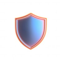 A modern, glossy shield icon representing protection and security concepts. png