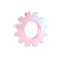 A sleek, modern gear icon, showcasing a vibrant, iridescent design. png