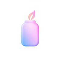 A soothing candle jar with a soft glow, perfect for creating a tranquil atmosphere. png