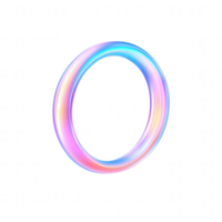 A vibrant, colorful abstract ring with a smooth gradient effect on a dark background. png