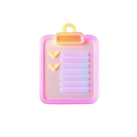 Colorful clipboard with checkmarks on a stylish background, representing organization. png