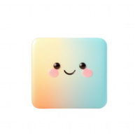 Colorful smiling square icon with a gradient background, perfect for design projects. png
