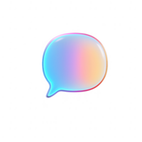 colorida translúcido discurso bolha com uma gradiente efeito, ideal para moderno Projeto. png