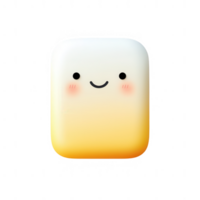 Cute and cheerful character design featuring a smiling gradient block. png