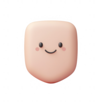 Cute and friendly marshmallow character with a happy expression. png
