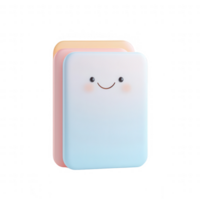 Cute, colorful notepads with smiling faces perfect for creative projects and design. png