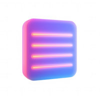 Modern neon button icon with vibrant colors and sleek design for digital applications. png