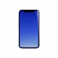 Modern smartphone with a sleek design and vibrant display in blue gradient. png