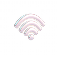 Modern Wi-Fi symbol in glossy design representing wireless connectivity. png