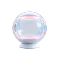 Futuristic crystal ball emitting colorful light patterns, creating a captivating display. png