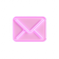 Stylish neon pink envelope icon with a modern design, perfect for digital communication. png