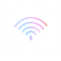 Stylish WiFi symbol with a colorful gradient on a transparent background. png