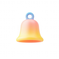 A colorful, gradient bell icon symbolizing notification and alert functionality. png
